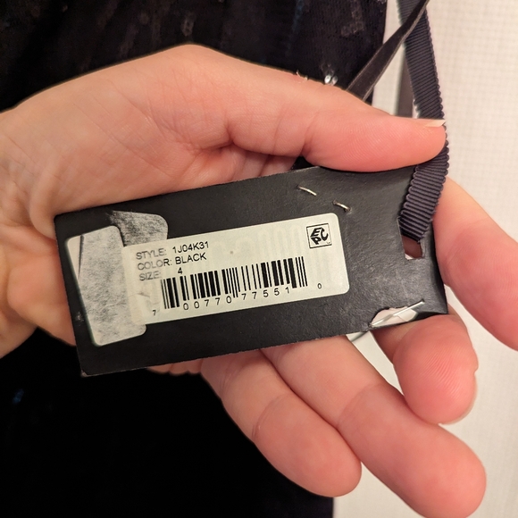 Vera Wang Dress NWT formal black sequin mermaid gown dress 4 - Picture 8 of 15